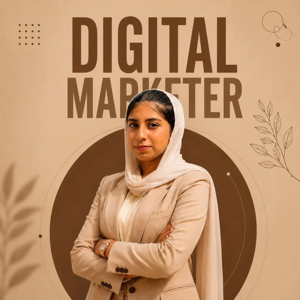 Diya, frelance social media marketing strategist in Saudi Arabia. image of social media strategist as diya.
